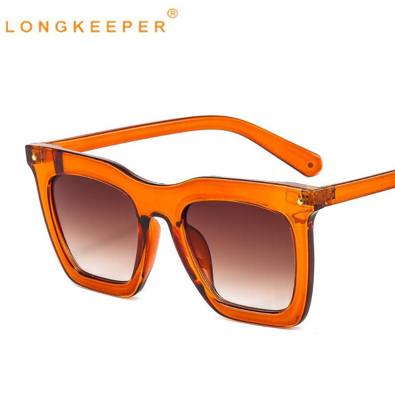 

Sunglasses LongKeeper Luxury Square Women 2021 Fashion Sun Glasses Ladies Brand Designer Vintage Orange Blue Shades UV400