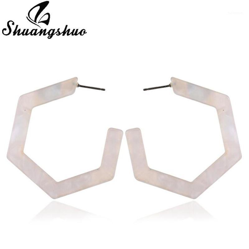 

Shuangshuo Super Sexy Oversized Big Hexagon Hoop Earrings Bijoux Geometric Earrings For Women Punk Bohemia1