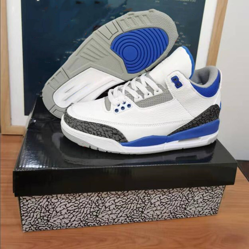 

3 3s Pine Green Mens Basketball Shoes black cat bred Racer Blue Cool Grey Trainers Sports Sneakers Size 36-47, Yellow