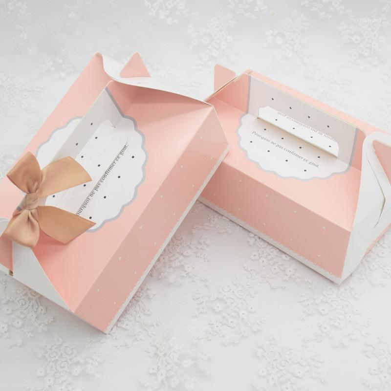 

10pcs Small Dot Pink Box Packaging Bread Cake Box Birthday Cakes Packaging Baking Decoration Boxes1