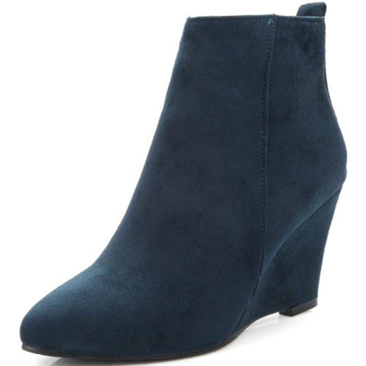 

White Ankle Boots Shoes Winter Footwear Booties Woman 2021 High Heels Zipper Luxury Designer Low Autumn Pointy Wedge Rubber