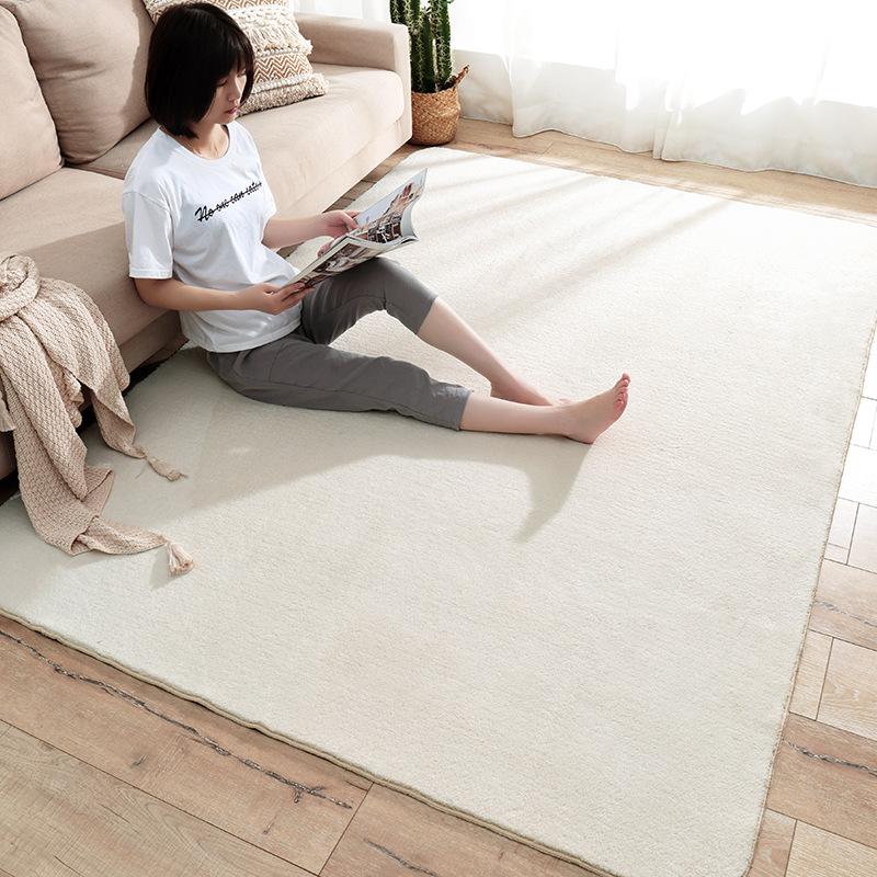 

Japanese Simple Carpet Living Room Home Soft Rugs For Bedroom Sofa Coffee Table Floor Mat Solid Design Bedside Fluffy Area Rug, Gray