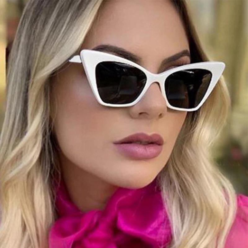 

Sunglasses Sexy Cat Eyes Shades For Women Fashion Small White 2021 Designer Vintage Feminino UV