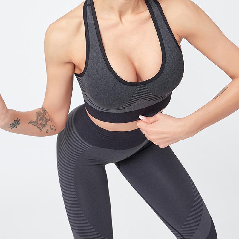 

Yoga set 2pcs workout clothes set for woman sports bra and leggings sports wear gym leggings fitness suits athletic yoga, Green set 2 pcs