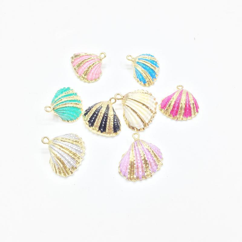 

Eruifa Hot sell 5pcs 15-20mm Conch Natural Gold Shell Charms Wholesales necklace,earring bracelet jewelry DIY handmade1