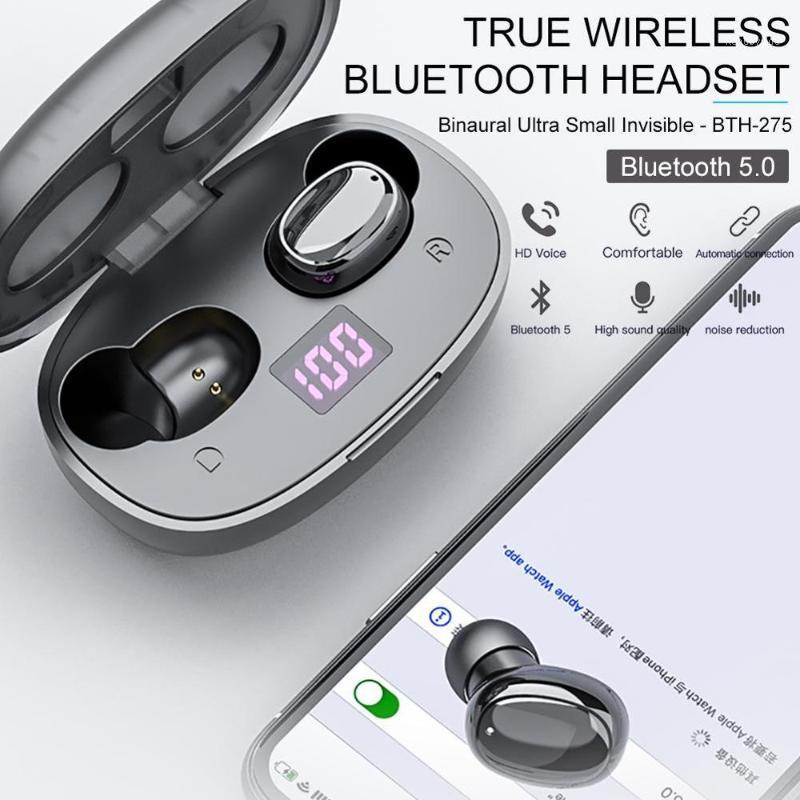 

Bth-275 Bluetooth headset 5.0 TWS wireless headset sports earplug 3D stereo game with microphone charging box1, White