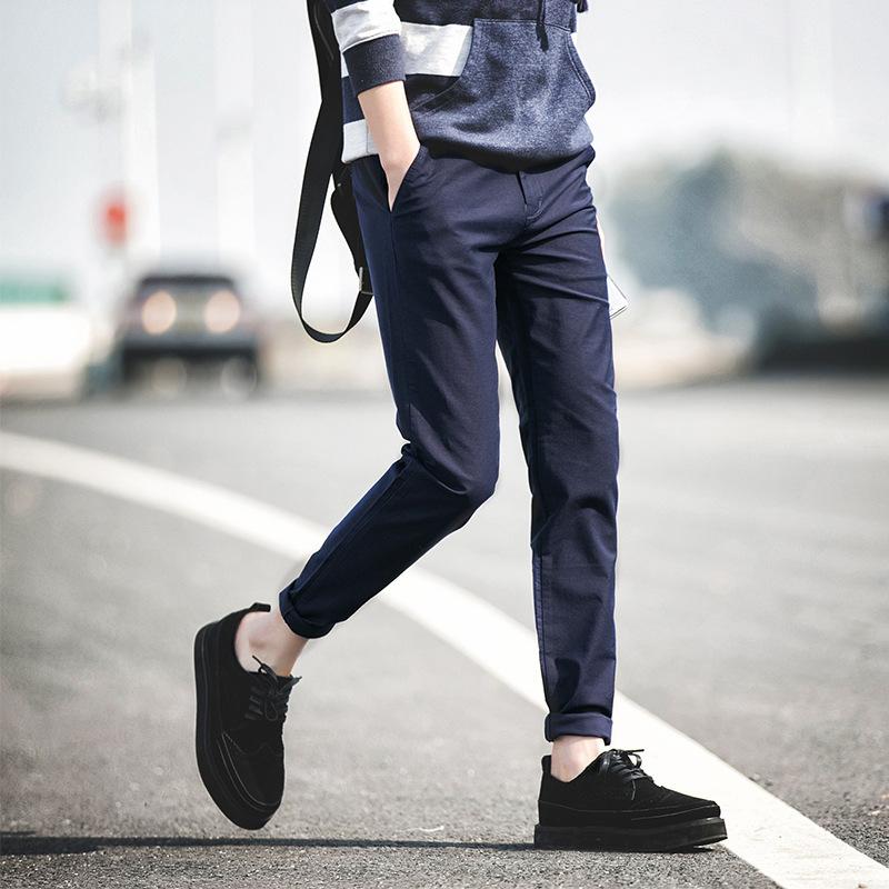 

2020 Male casual Cotton pants male Blue Red men's clothing trousers men slim fit Skinny Pencil leg trousers for Men Size 28-40