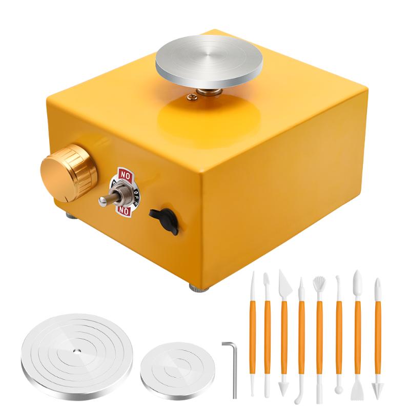 

Mini Turntables Pottery Wheel Pottery Machine Electric Wheel DIY Clay Tool with Tray for Ceramic Work EU Plug
