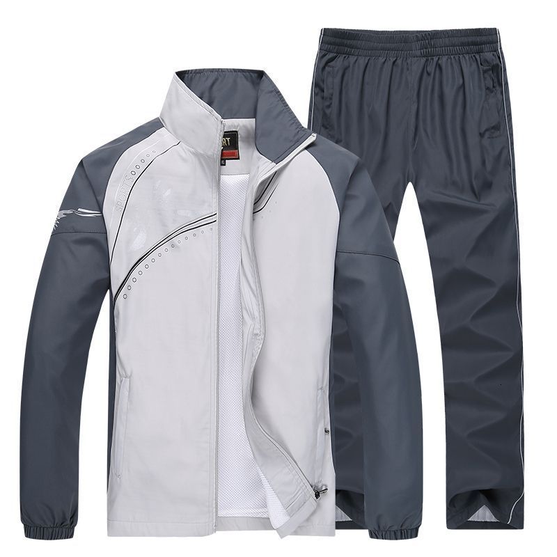 

2021 New Sport Two Piece Spring Sets Men Sportwear Jogging Sweatshirt+pants Suits Tracksuits Male Plus Size  Izth, Blue tracksuits
