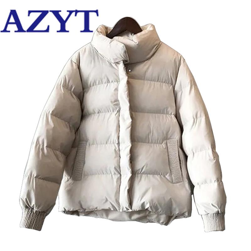 

AZYT Winter Fashion Women's Parka Coat 2021 New Down Cotton Winter Jacket For Women Korean Loose Warm Cotton Coat, Beige