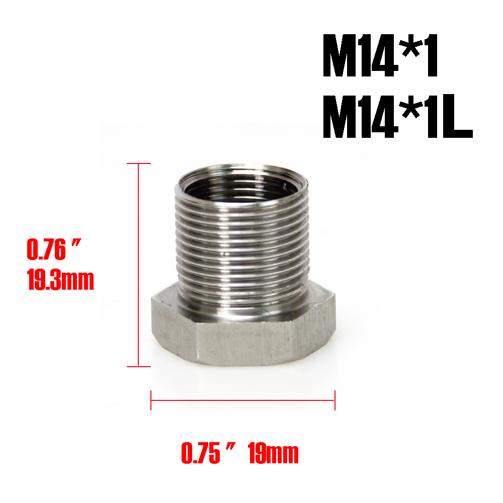

Stainless Steel Filter Thread Adapter 1/2-28 to 5/8-24 M14 1.5 SS Solvent Trap Adapter For Napa 4003 Wix 24003