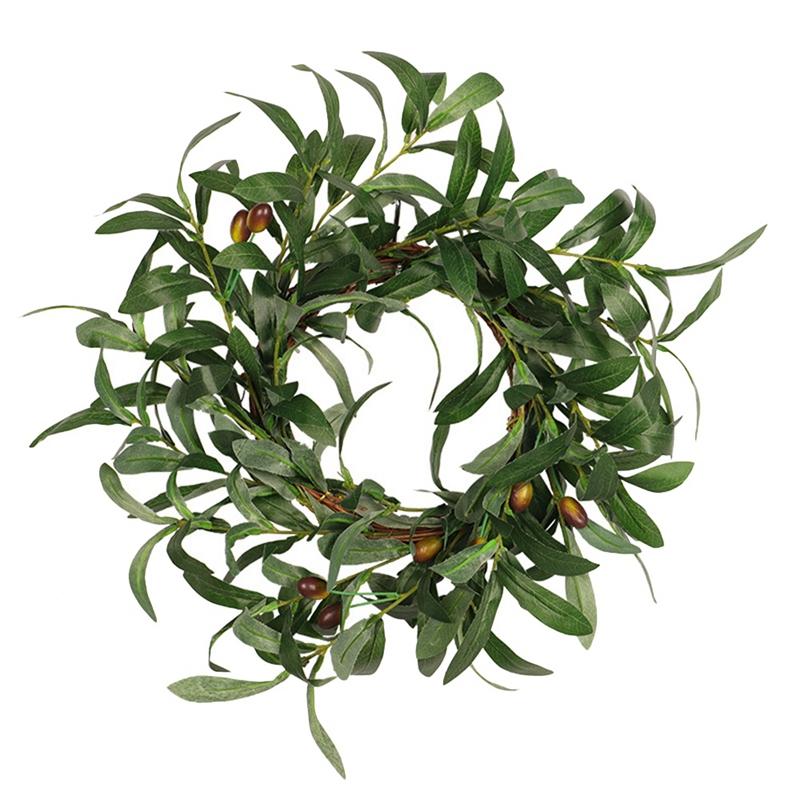 

Olive Leaf Wreath Rustic Farmhouse, Faux Foliage Wreath, for Front Door, Welcome, Christmas, Outdoor, Indoor, Green