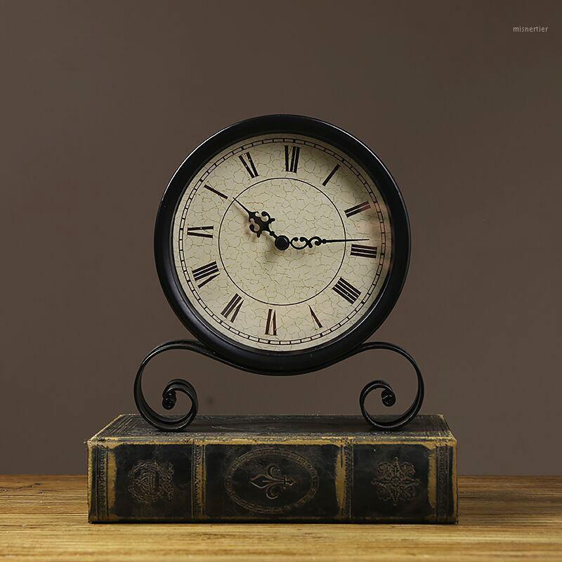 

Classic Retro Clock, Vintage Silent Desk Clock Decorative Kitchen Table Clock Non Ticking Quartz Movement Battery Operated1