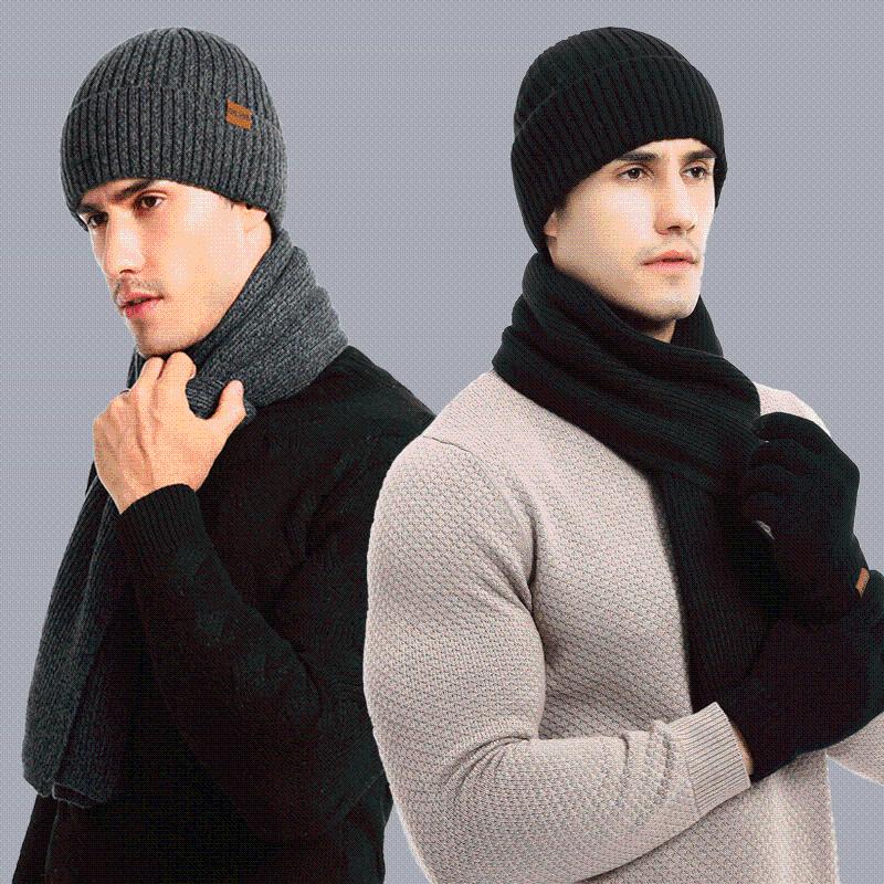 

Three gifts for men's and women's hats, scarves and gloves