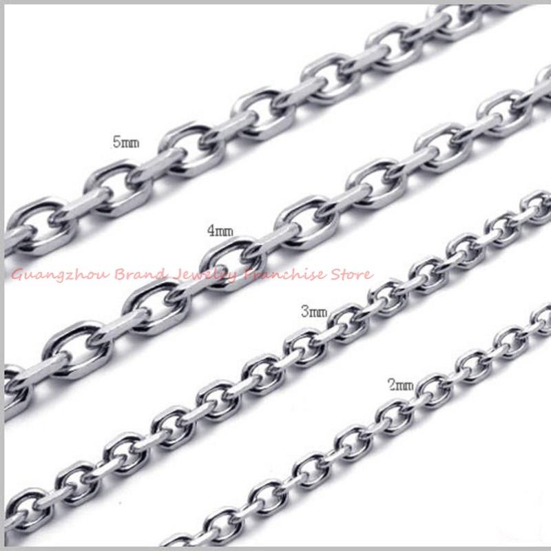 

Fashion 16-40" 2/3/4/5mm Wide 316L Stainless Steel Men Womens Cross Curb Chain Silver color Necklace Wholesale Jewelry