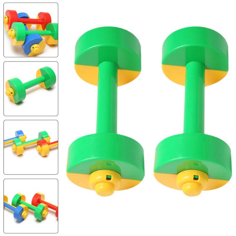 

1 Pair Ergonomic Plastic Dumbbells Hand Bars Children Morning Exercise Barbells, Red