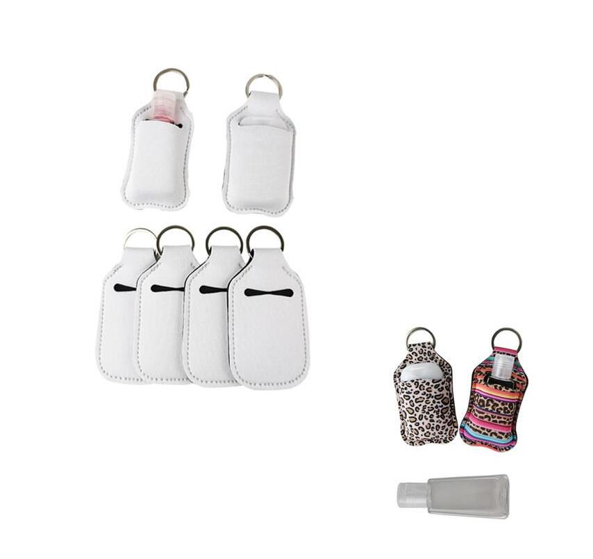 

sublimation blank Neoprene Perfume Bottle Holder SBR Blank Hand Sanitizer Bottle Set White Perfume Bottle Holder Keychain Gift 30ml 6677