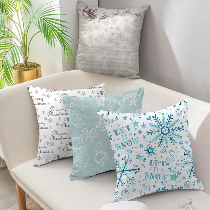

Fuwatacchi Snow Printed Cushion Cover Geometric Pattern Throw Pillow Covers New for Couch/Car Home Sofa Decor Pillowcase 45x45cm, Pcfs007703tps