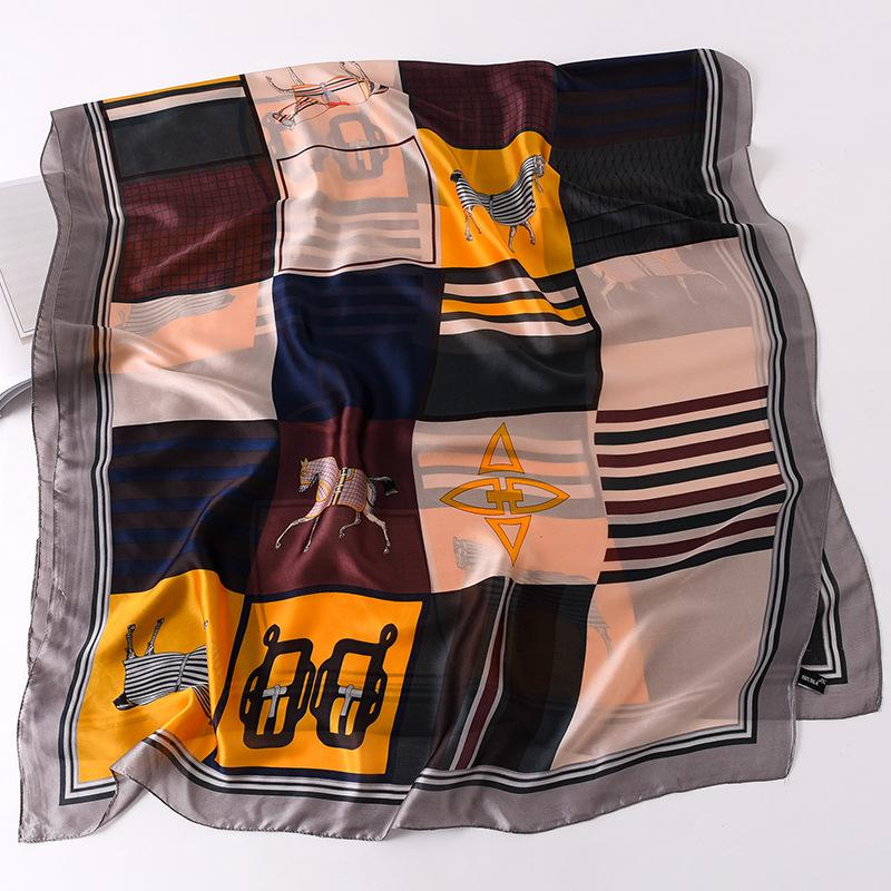 

New Fashion Horse Print Silk Stain Scarf Women Luxury Shawl Oblong Foulard Cheveux Femme Brand Bufanda Mujer 2020