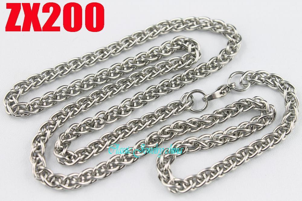 

stainless steel necklace 4.3mm hyperbolic chain foxtail chains male woman's fashion jewelry 20pcs ZX2001