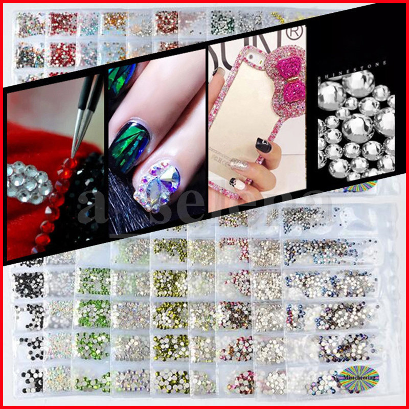 

20 Colors Crystal Nail Rhinestone 3D Jewelry Glass Diamond Gems Nail Art Decoration DIY Craft Rhinestones 6 Size