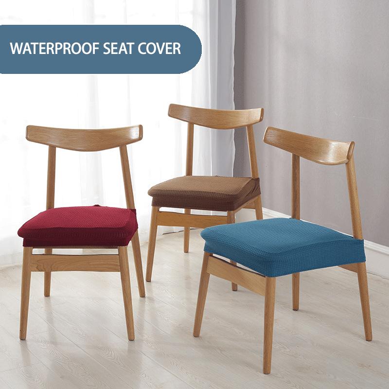 

Solid Jacquard Dining Chair Seat Covers, Removable Washable Elastic Cushion Covers for Upholstered Dining Chair Banquet