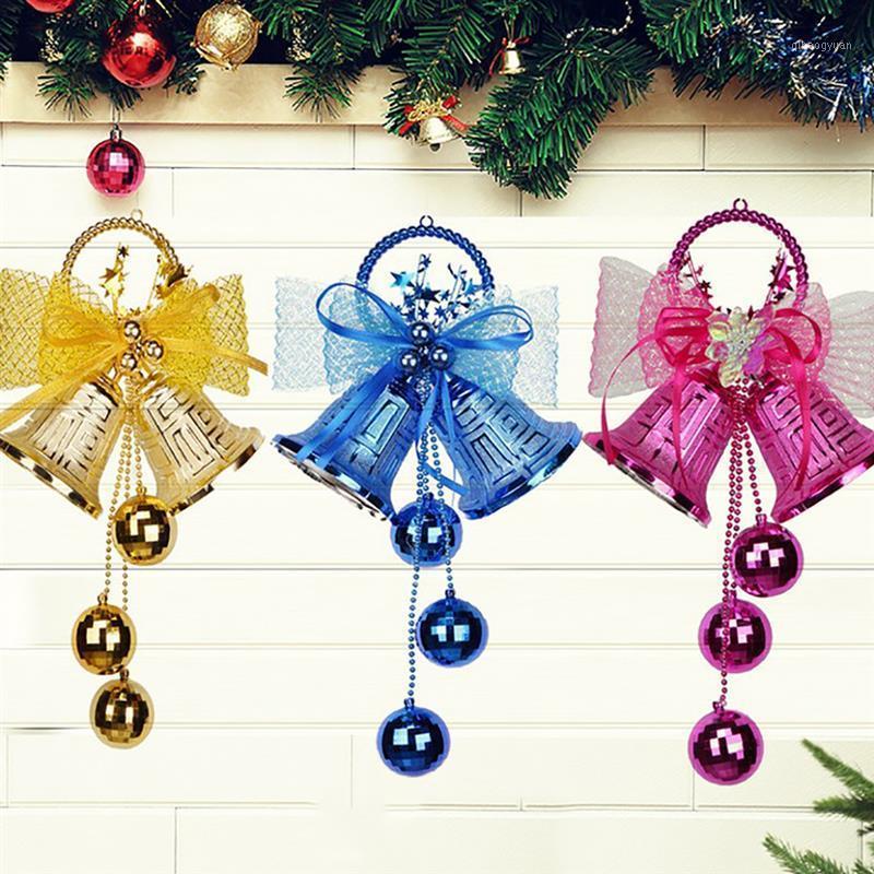 

Gold Silver Multicolor Bell Christmas Jingle Bells Bowknot Flower Design Hanging Bell Xmas Tree Ornament for Christmas1