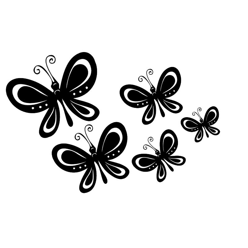 

20*13CM Butterfly Family Car Body Windows Decorative Stickers Car Styling Fashion Decal Sticker, Color