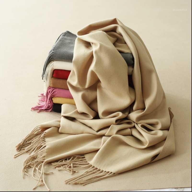 

Winter Women Knitted Scarf Plaid Warm Cashmere Thick Solid Colors Tassels Scarves Shawls Neck Bandana Lady Wrap1