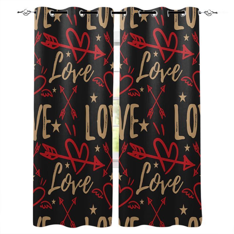 

Red Love Arrow Curtains For Kids Living Room Kitchen Curtain Home Bedroom Drapes Window Treatment1, As pic
