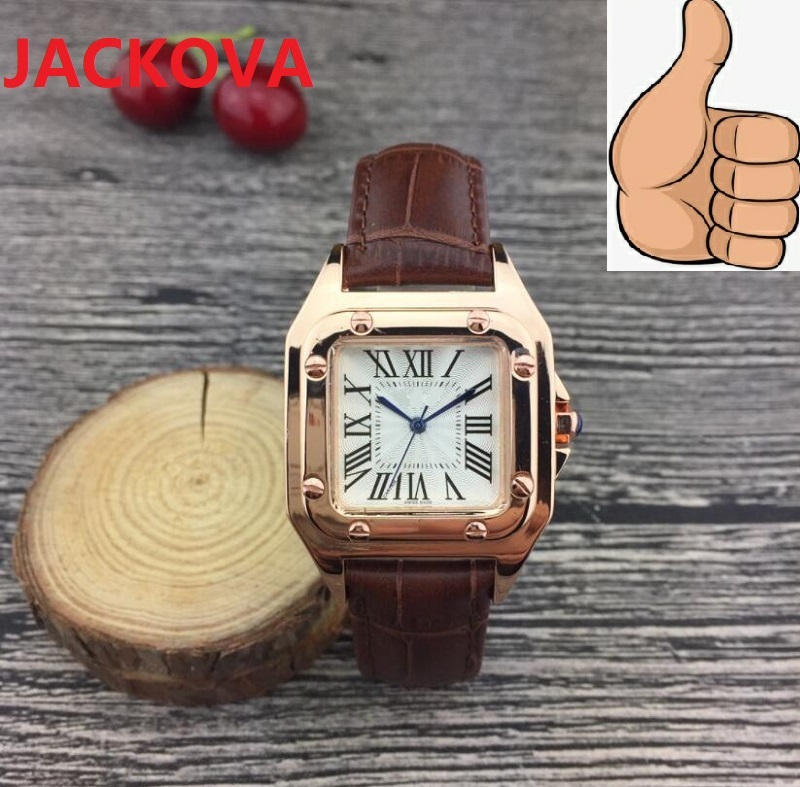

Top quality nice model Fashion lady special square watch 32mm genuine leather causal women watch Diamonds Wristwatches Luxury female clock, As pic
