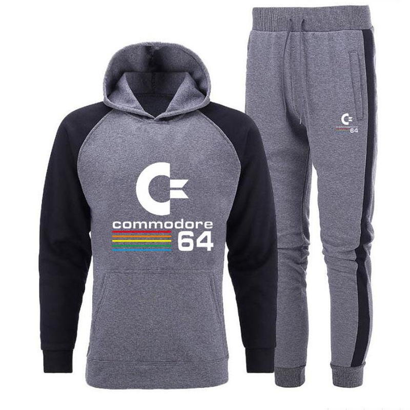 

Men Tracksuit Set cotton Sweatshirt 2020 Spring Sporting Fleece Jacket + Pants Casual Men's Sports Suit Men's Sportswear 3XL, Navywhite64