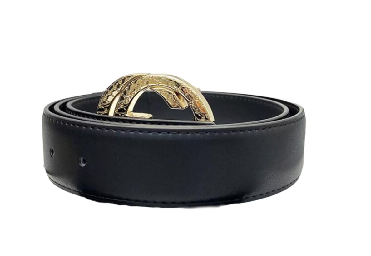 

Luxury Designers Belt Double Letter Buckle High Quality Fashion Classic Width 3.8 CM Genuine Leather Women Belts Men Letter Waistband G01, Black