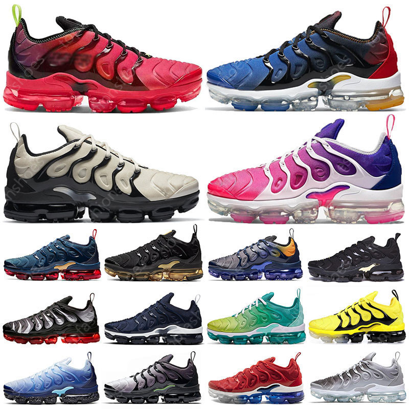 

2021 New tn plus Light Bone Royal Blue Metallic Gold mens running shoes Pink Purple Hyper Violet Lemon Lime women sport trainers sneakers, White;red