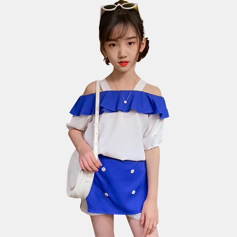 

Kids Clothes Girls Blouse + Short Teenage Girls Clothing Casual Style Costumes For Summer Kids Tracksuit 6 8 10 12 141, As picture