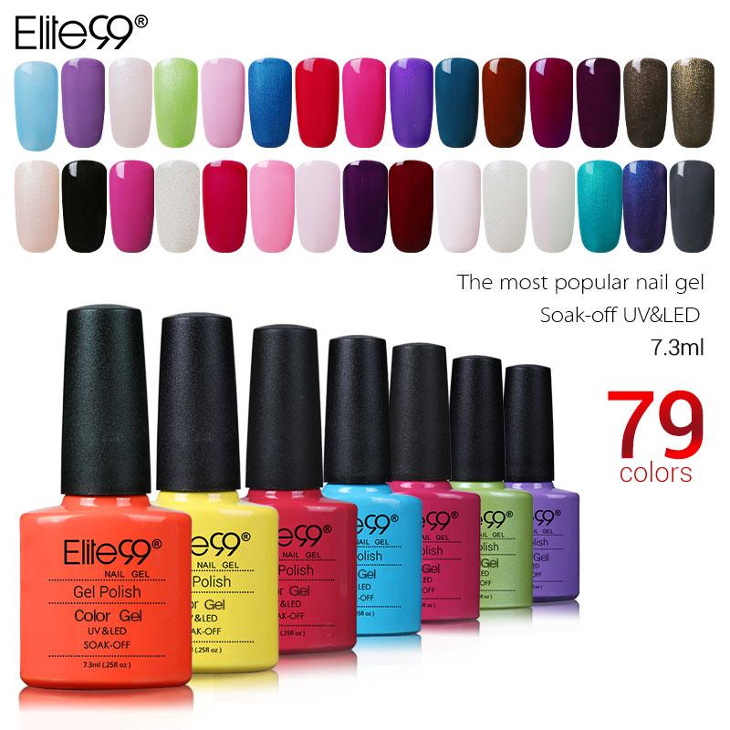 

Elite99 7.3ml Soak off UV Gel Polish Colors Long Lasting Nail Gel Polish Any 10 Colors UV LED Lamp Curing Nail Art Manicure