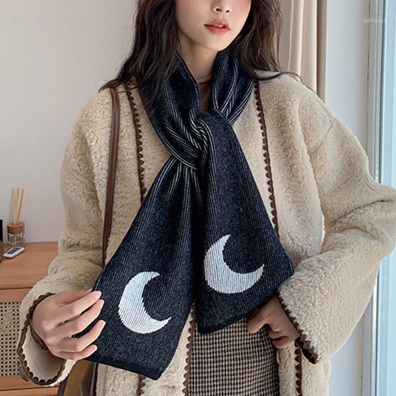 

Scarves 190cm*19cm Female Shawl Wraps Double-sided Thicken Winter Scarf Warm Long Moon Pattern Knitted Imitation Cashmere1