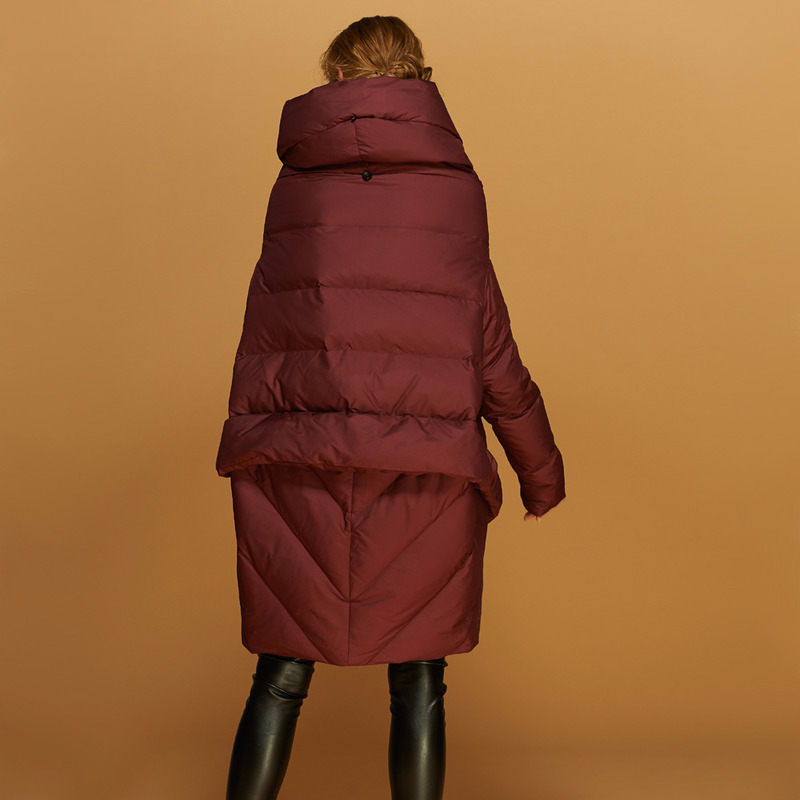 

Coat Women's Winter Duck Down Jacket with Hood Fashion Jackets Loose Mantle Size Large Parka Chaquetas for Mujer Kj597 0wn1, Black