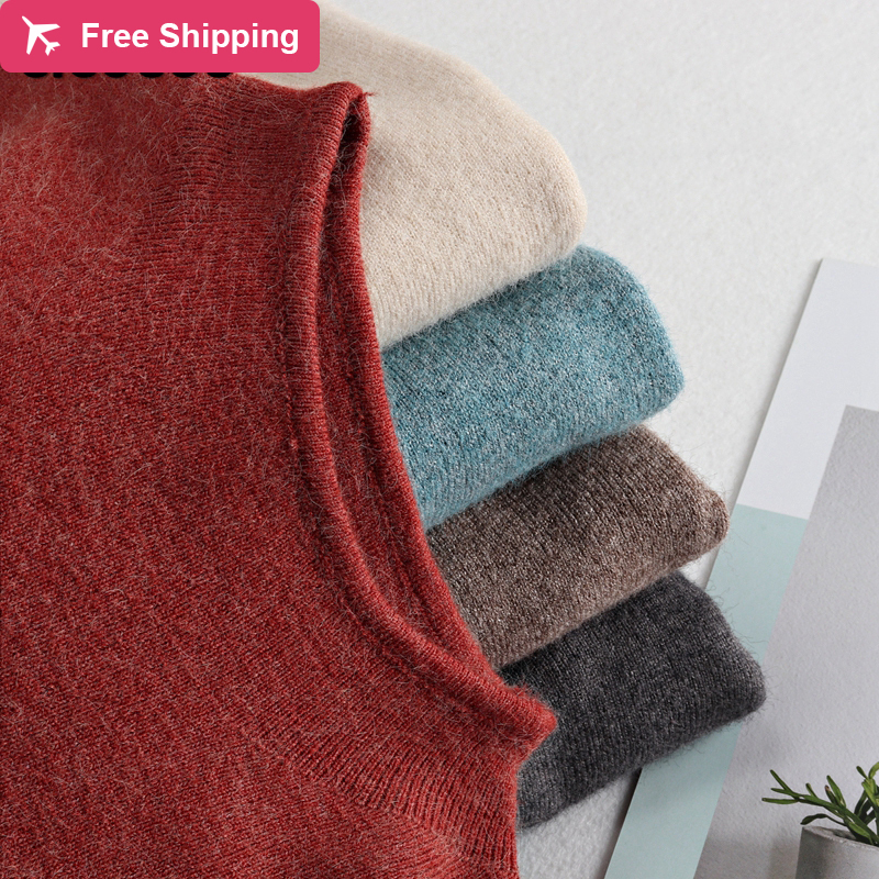 

2021 New Cashmere Sweater Women Turtleneck Knitted Pullovers Top Autumn Winter Warm Long Sleeve Elegant Female Jumper Pull Femme Grf3, Blue 5280