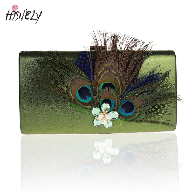 

2020 Women Retro Clutch Bag Peacock Feather Floral Appliques Princess Evening Bag Party Dinner for Dress WY1181, Red