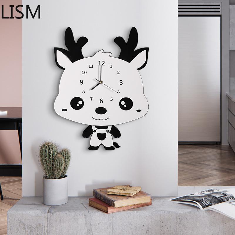 

Nordic Personality Creative Pendulum Art Fashion Wall Clock Living Room Modern Design Wall Clock Animal Decoracion Para El Hogar