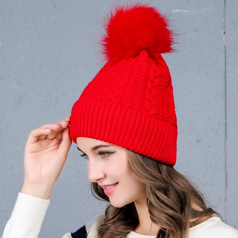 

Beanie/Skull Caps Armorhero Red Color Winter Hat Women Beanie Fashion Year Solid Warm Hats Knitted Female Cap Christmas Gift