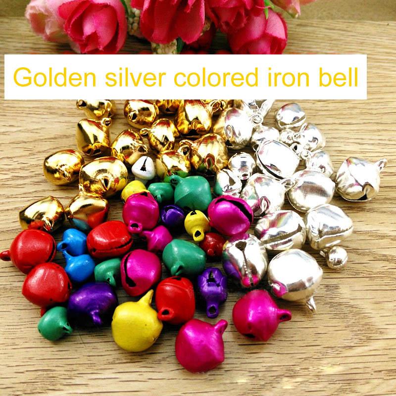 

Christmas Tree Decor Metal Iron Jingle Bells Pet Collar Pendants Hanging Xmas Tree Ornament 100Pcs Crafts DIY Accessory 6/8/10mm