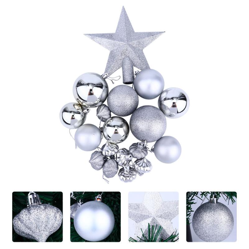 

18 Pcs Plastic Ball Christmas Ball Xmas Ornament Christmas Tree Star for Bar