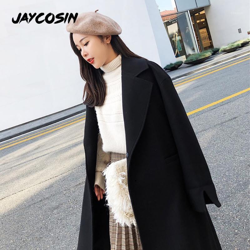 

JAYCOSIN 2020 Women Coat Loose Belt Classic Trench Coat Thicken Warm Woolen Casaco Femini Blends Female Elegant Plaszcze Damskie1, Co