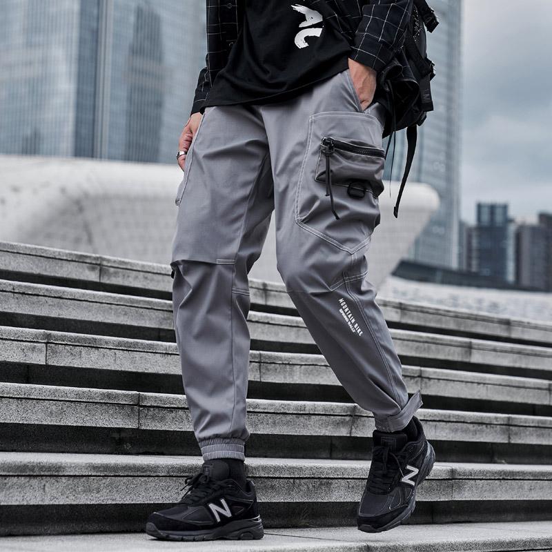 

Tactical function wind Mens Cargo Pants Men 2020 Side Pockets Joggers Hip Hop Japanese Streetwear Trousers Black Pants Men