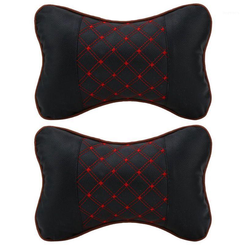 

2 Pcs Leather PP Cotton Car Headrest Neck Pillow Auto Seat Cover Head Neck Rest Cushion Headrest Pillow Car Styling Accessaries1