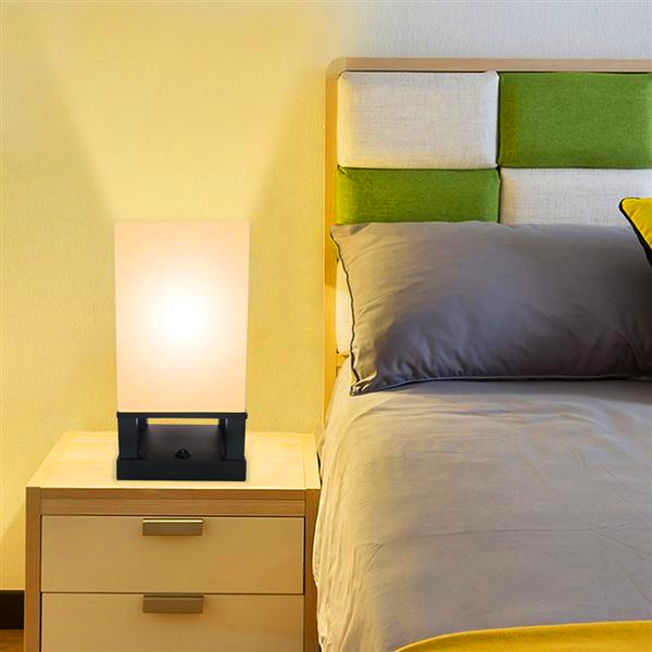 

40W (Without Light Bulb) Table Lamp US Standard Black Four-Corner Base (Dual USB Interface) AC Powered Warm Lighting Table Lamps