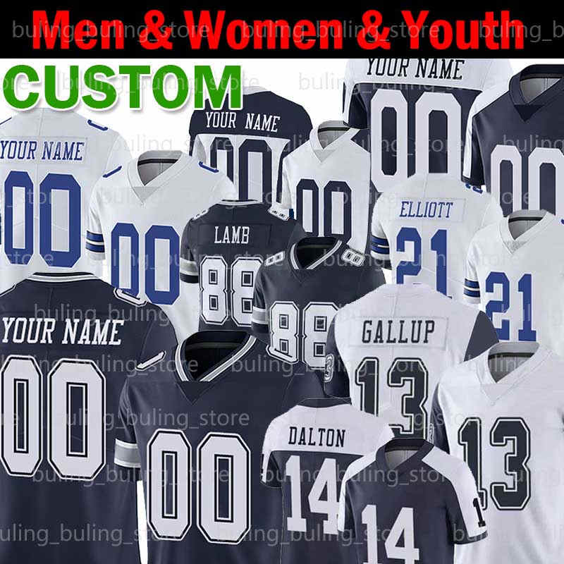 

13 Michael Gallup Jersey 14 Andy Dalton Zack Martin Roger Staubach DeMarcus Lawrence Troy Aikman Custom Men Youth Women Football Jerseys, Custom youth jersey(n z)+patch