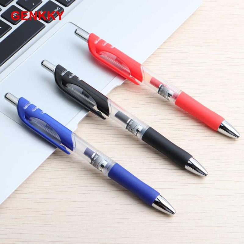 

3pcs Promotional Gel Pen plastic Pens 0.5mm red blue black ink colors for School Office Writing1